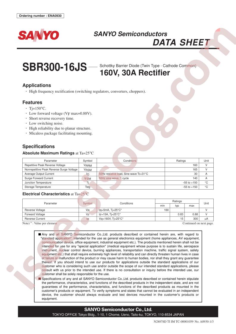 SBR30016JS