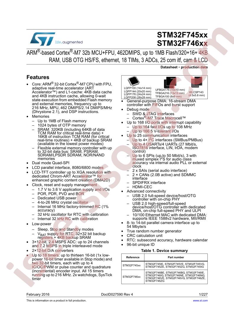 STM32F745XX