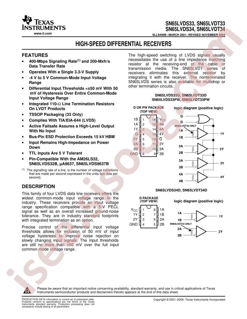 SN65LVDS33