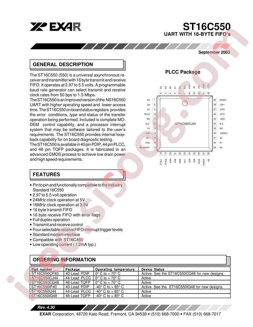 ST16C550CP40
