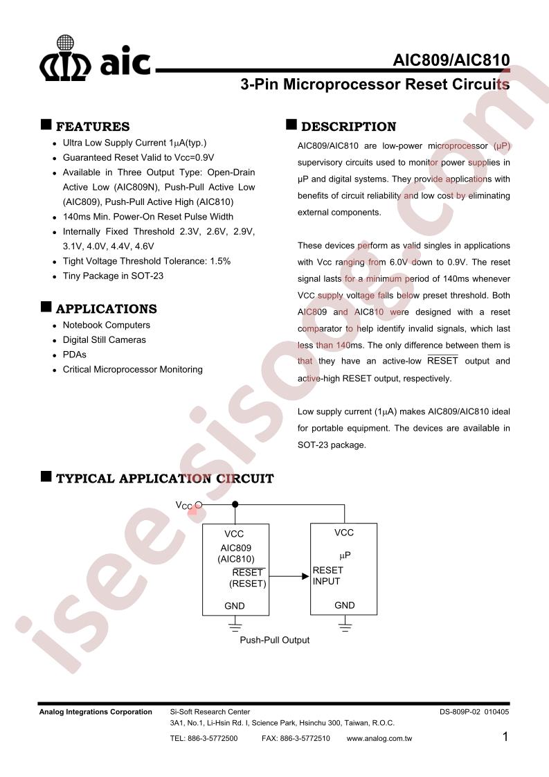 AIC809-23PUTR