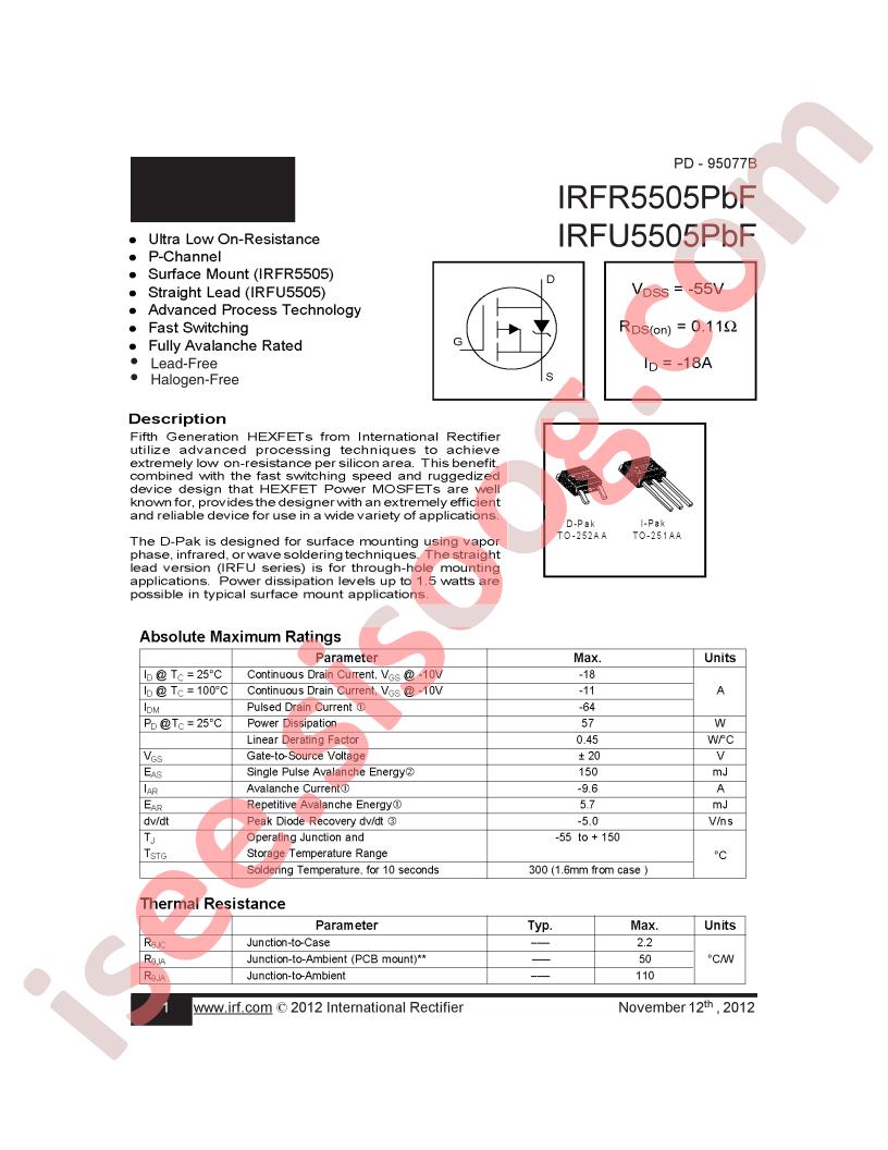 IRFR5505PBF
