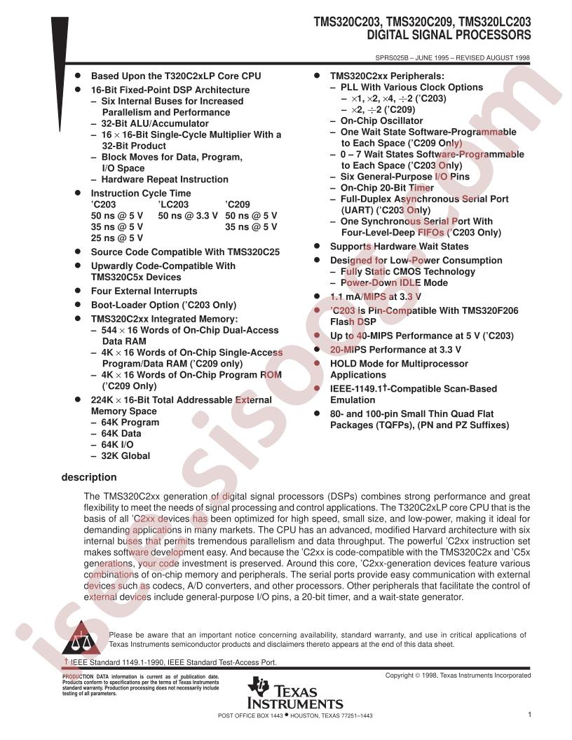 TMS320C203PZ