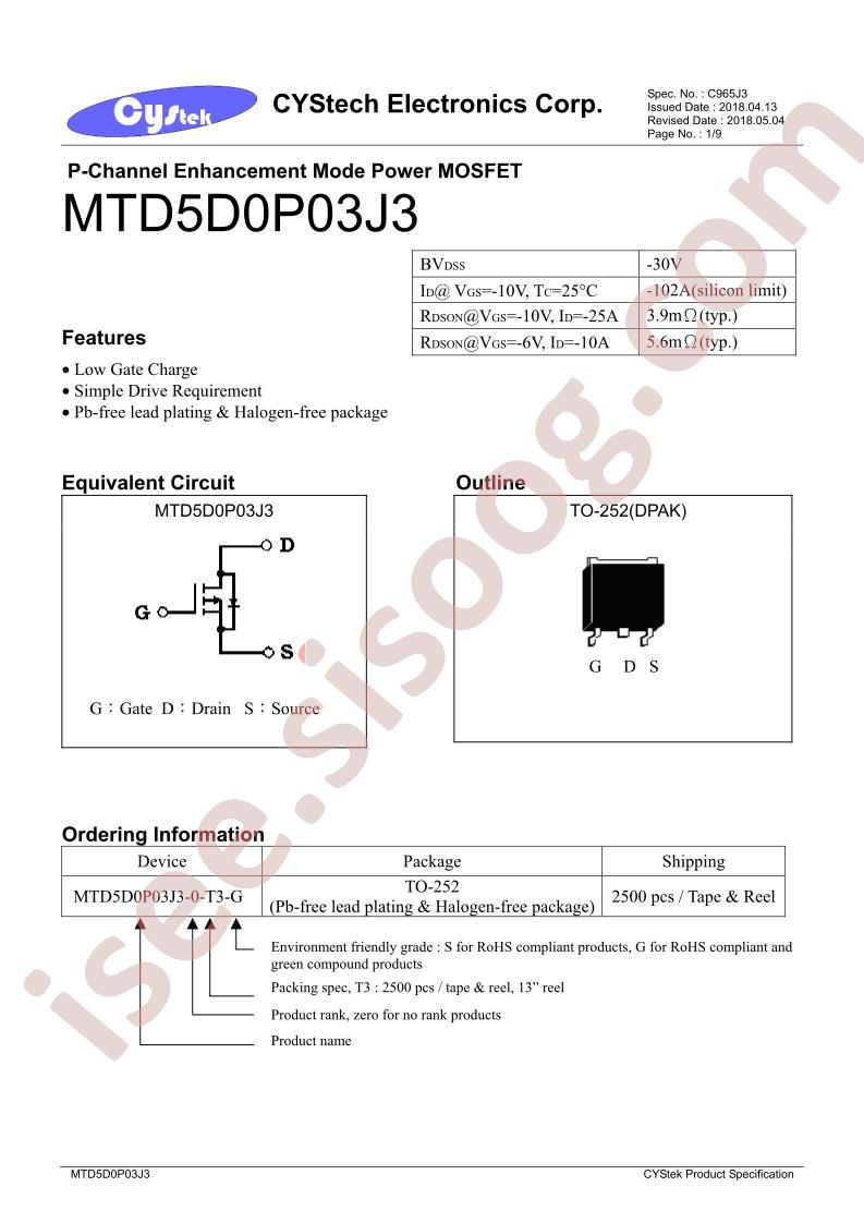 MTD5D0P03J3