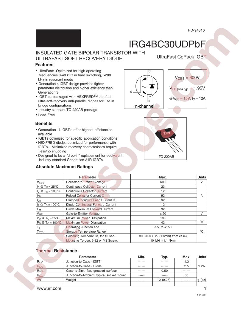 IRG4BC30UDPBF