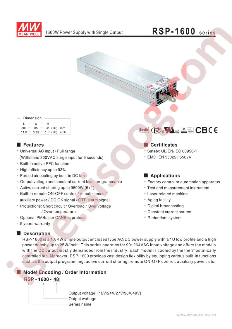 RSP-1600-12
