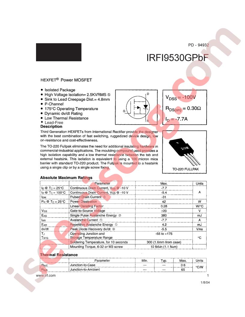 IRFI9530GPBF