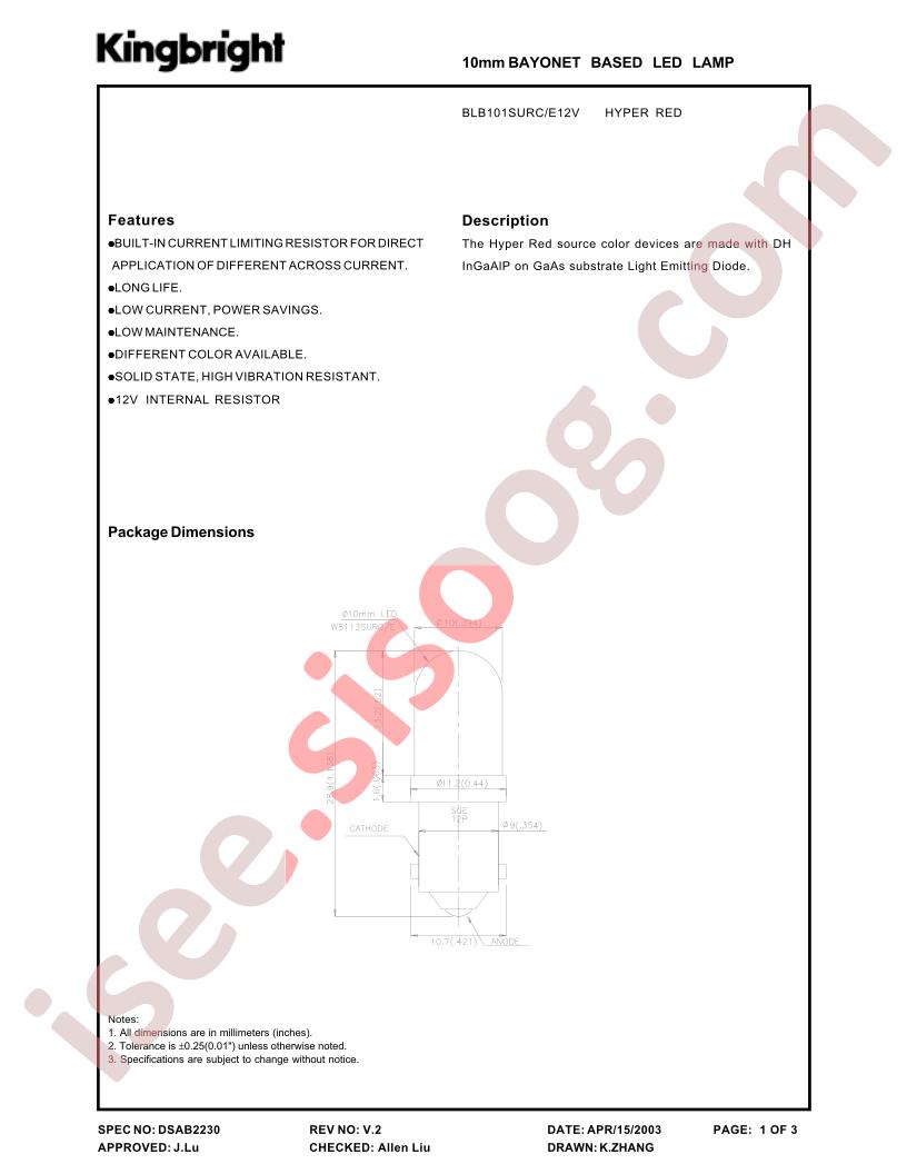 BLB101SURC-E12V