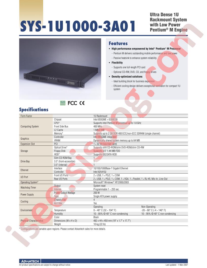 SYS-1U1000-3A01