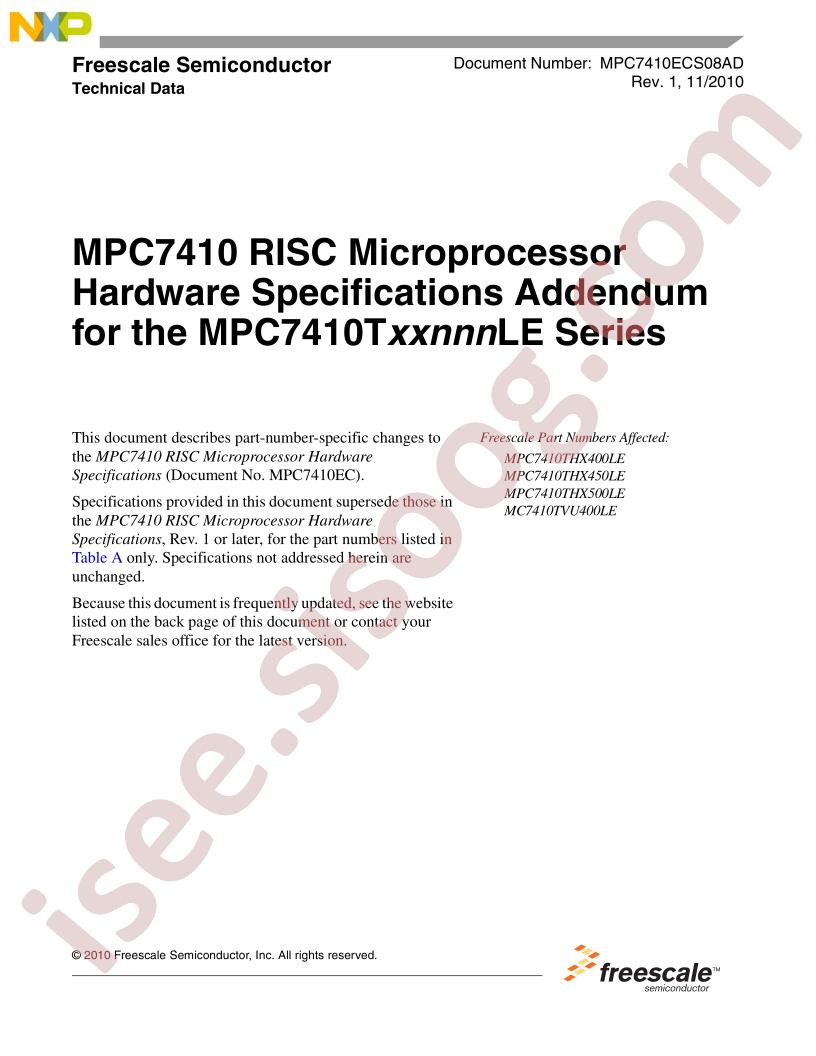 MPC7410ECS08AD