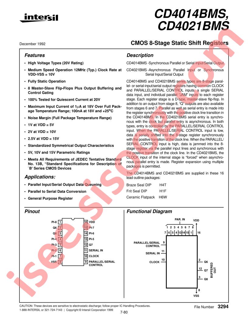 CD4014BMS