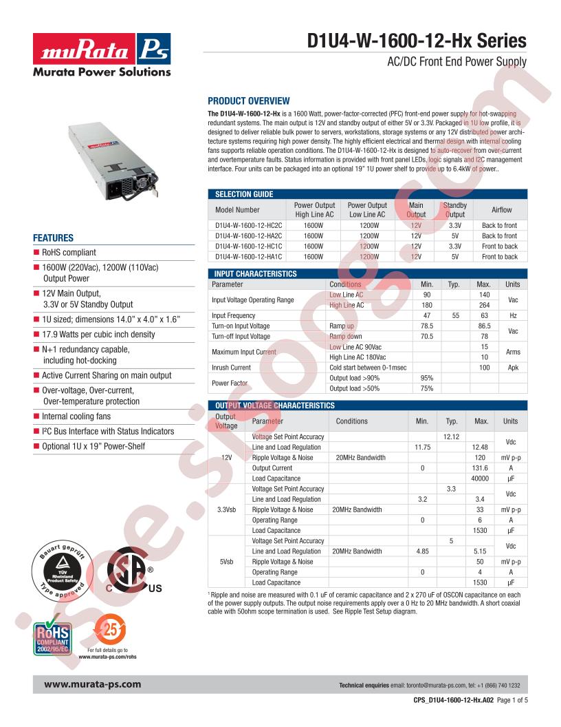 D1U4-W-1600-12-HA1C