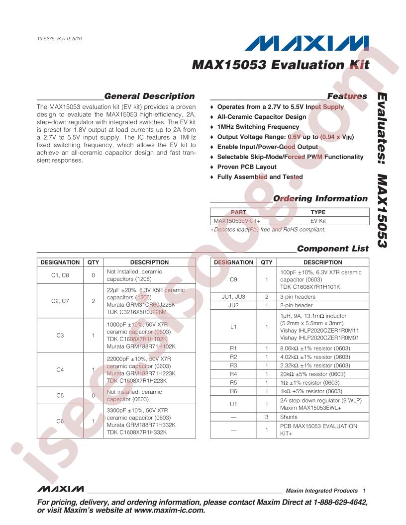 MAX15053EVKIT