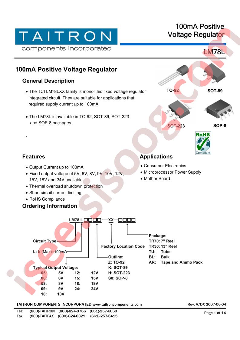 LM78L08K-XX-TR70