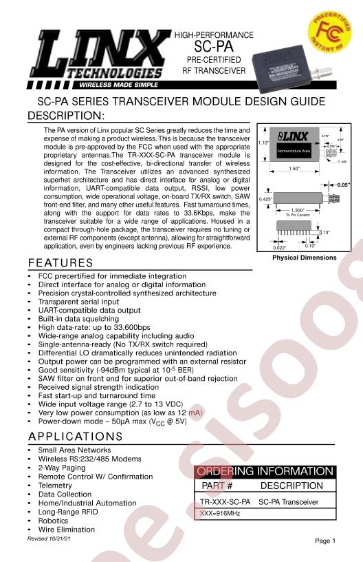 TR-916-SC-PA