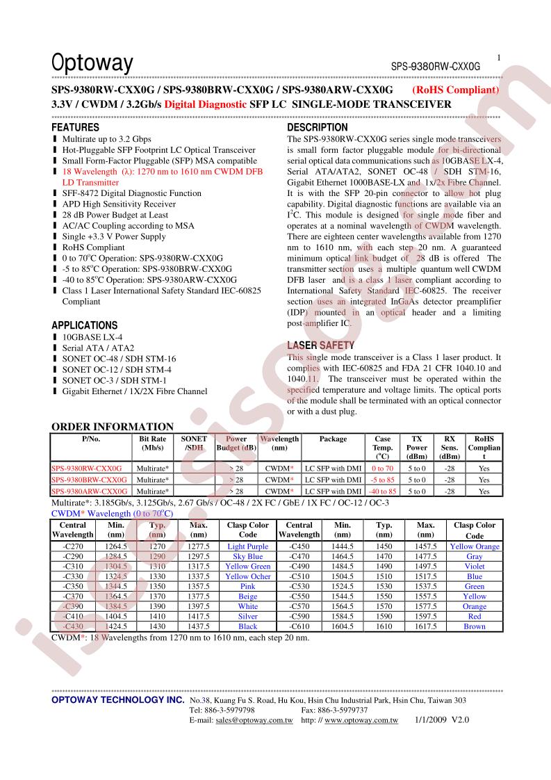 SPS-9380RW-CXX0G