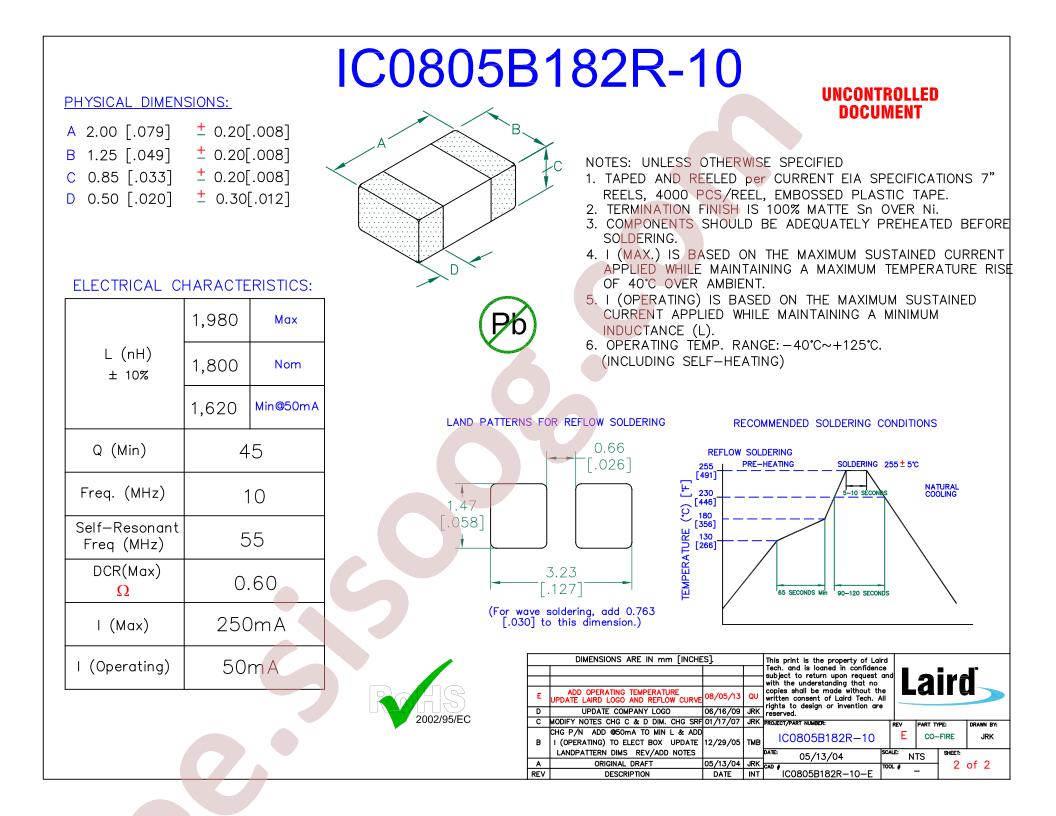 IC0805B182R-10