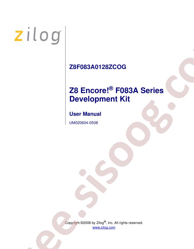 Z8F083A0128ZCOG