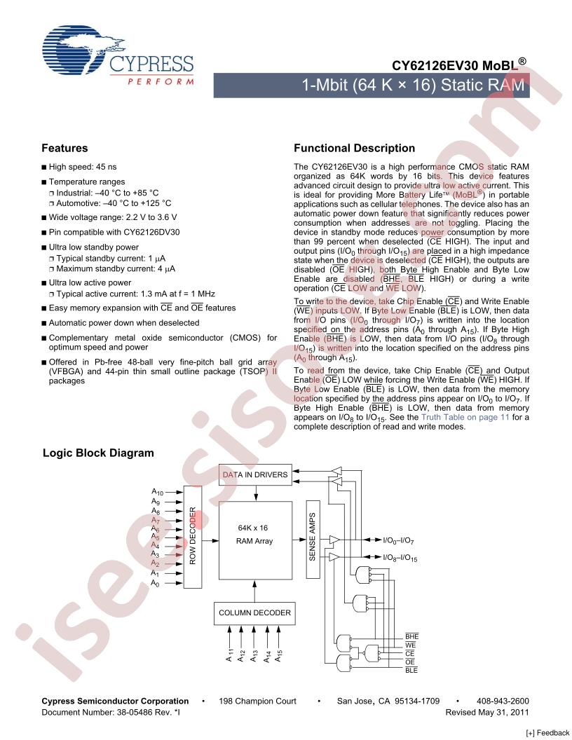 CY62126EV30LL