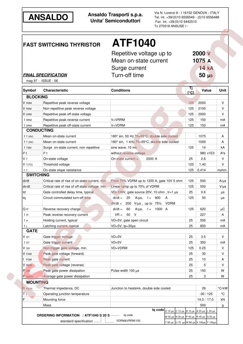 ATF1040S20C