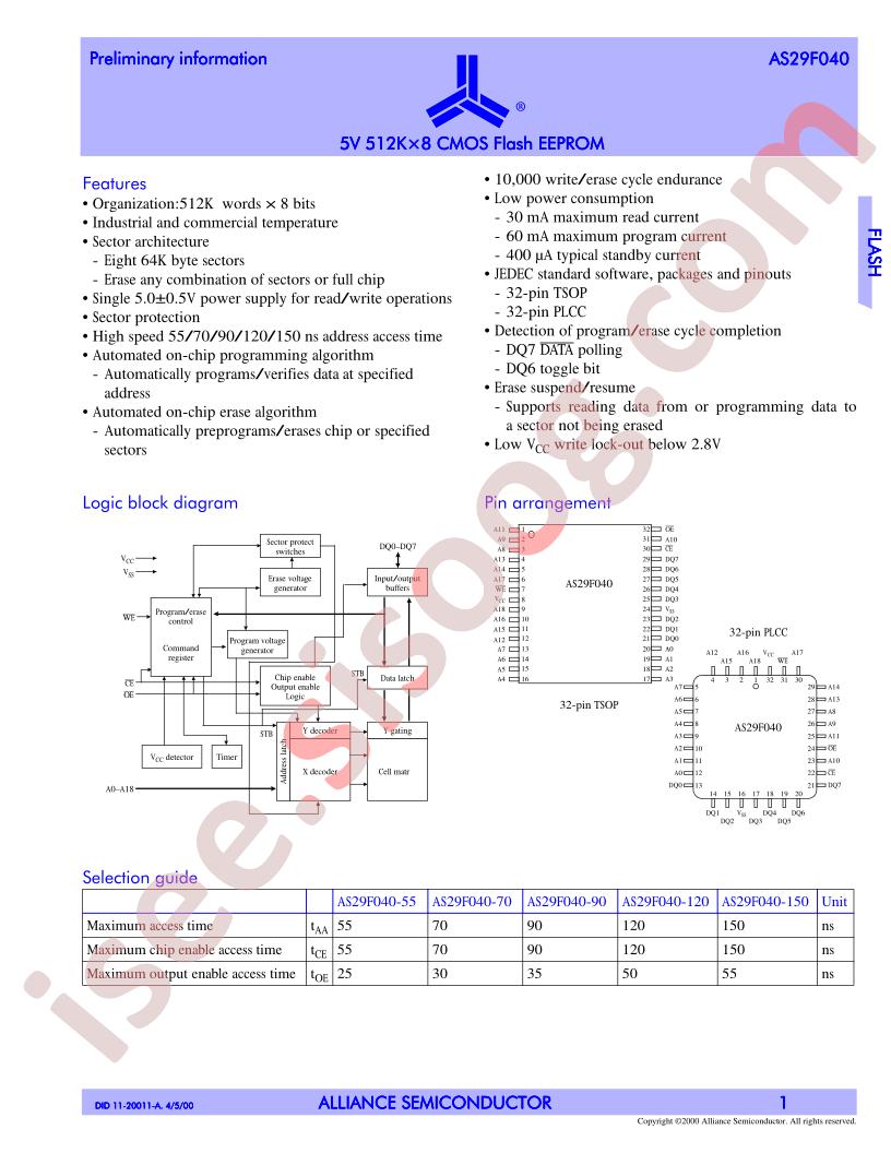 AS29F040-120TC
