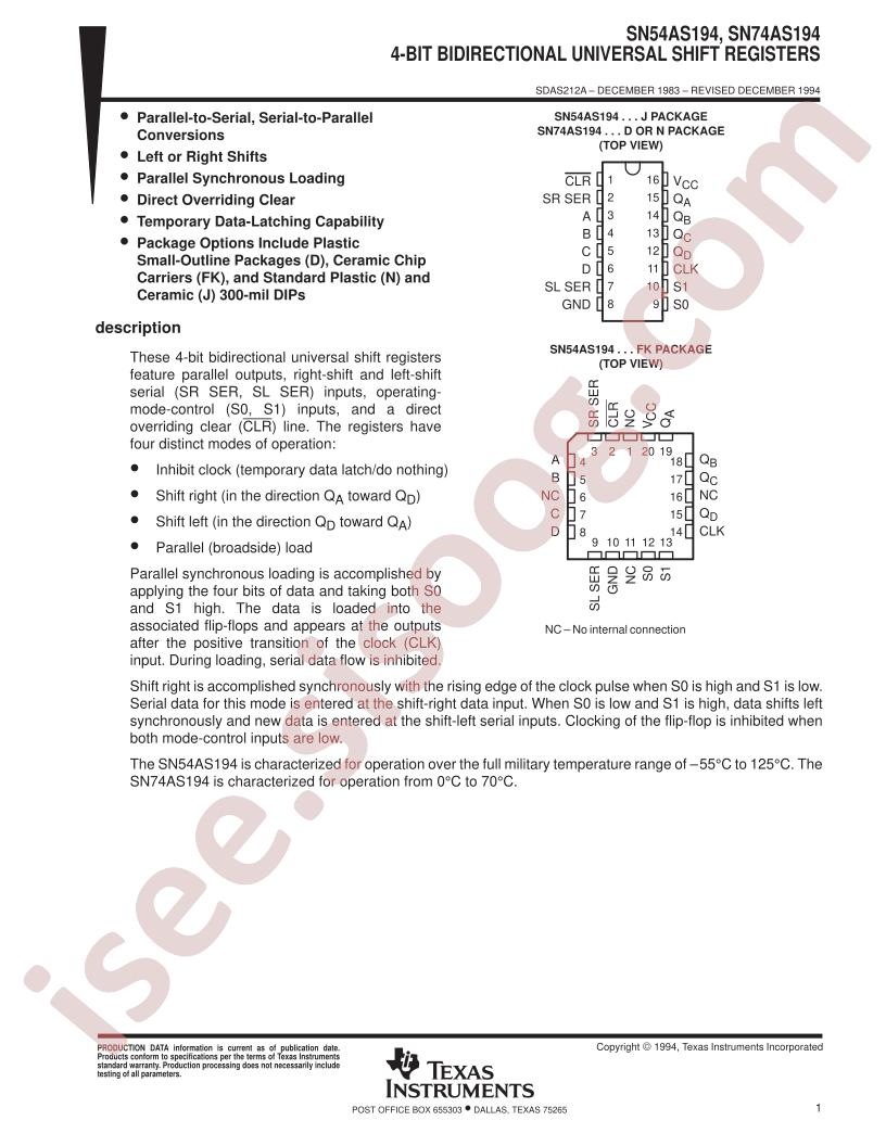 SN54AS194J