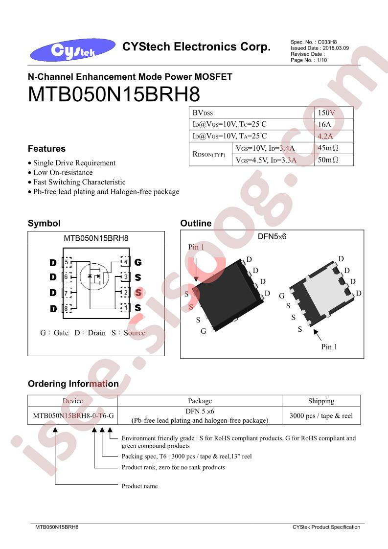 MTB050N15BRH8-0-T6-G