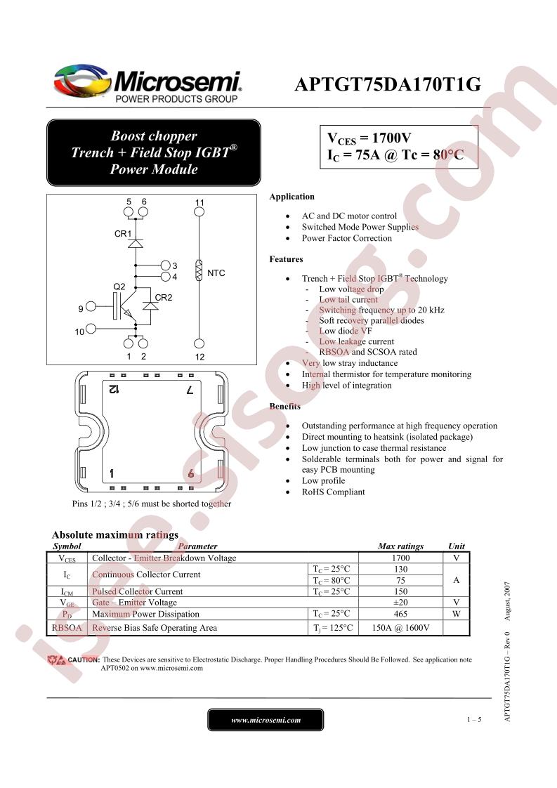 APTGT75DA170T1G