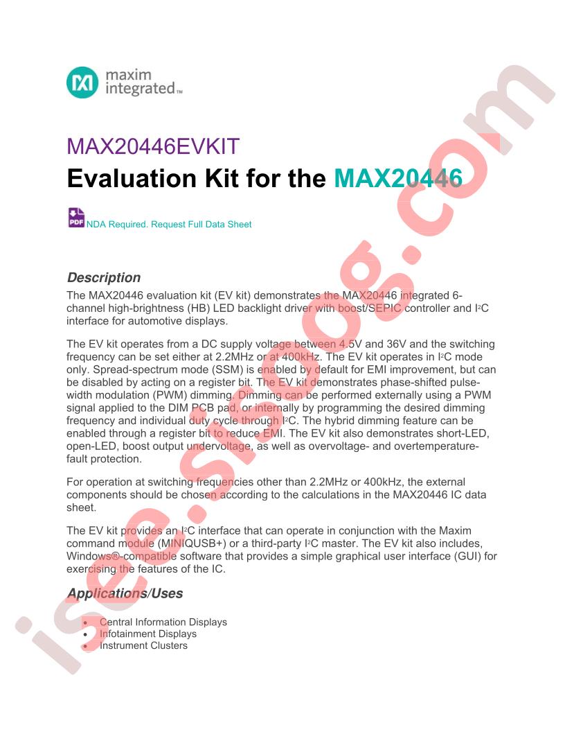 MAX20446EVKIT