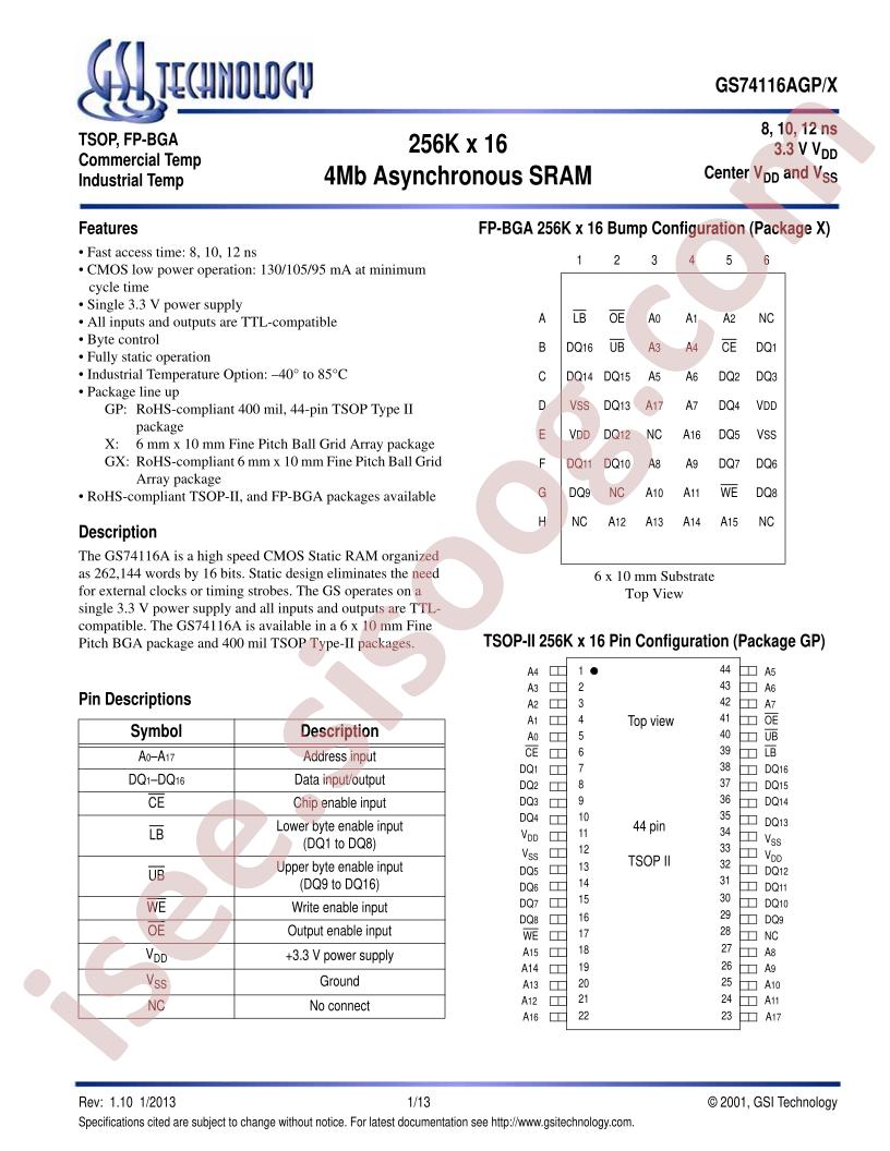 GS74116AGP-10I