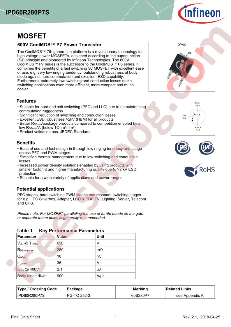 IPD60R280P7S
