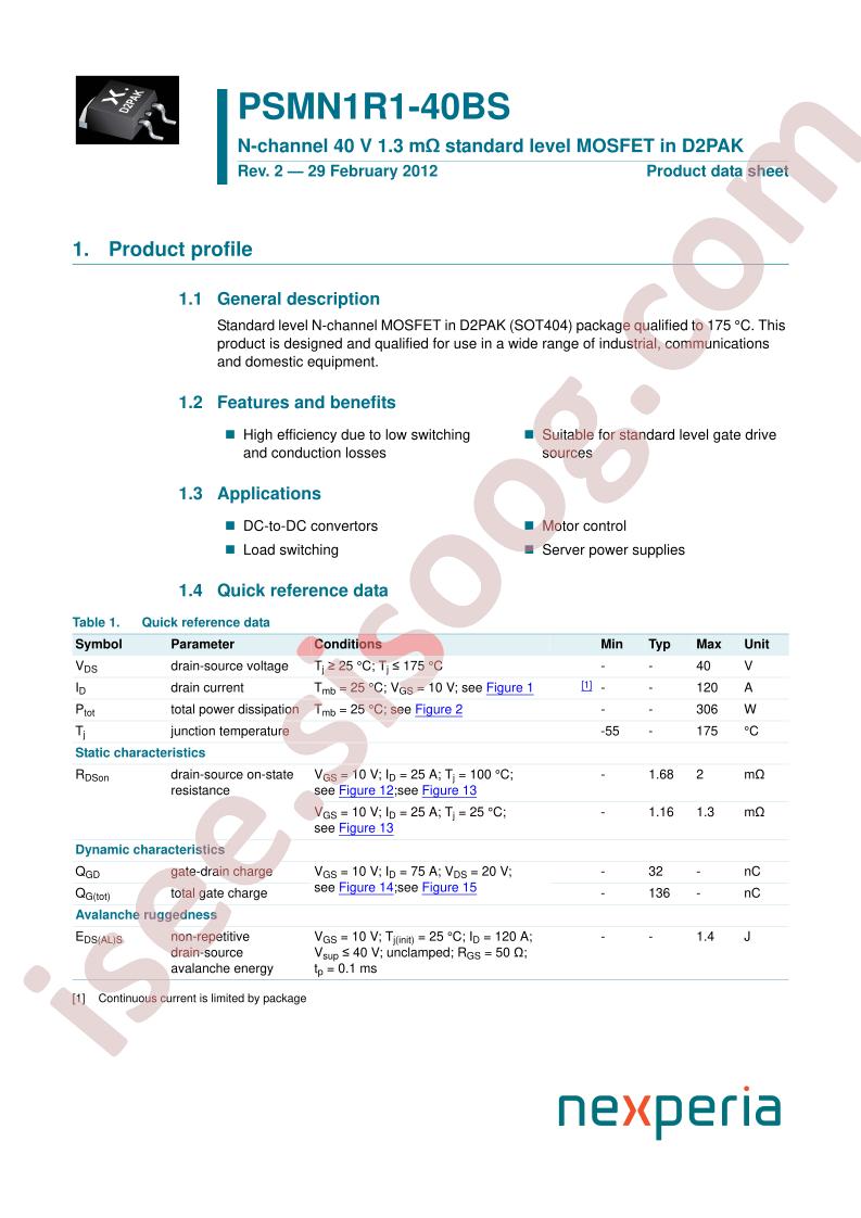 PSMN1R1-40BS