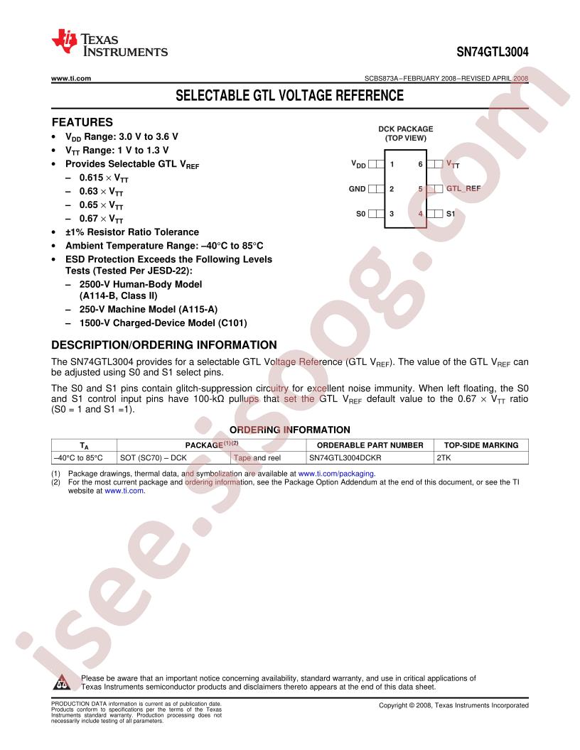 SN74GTL3004