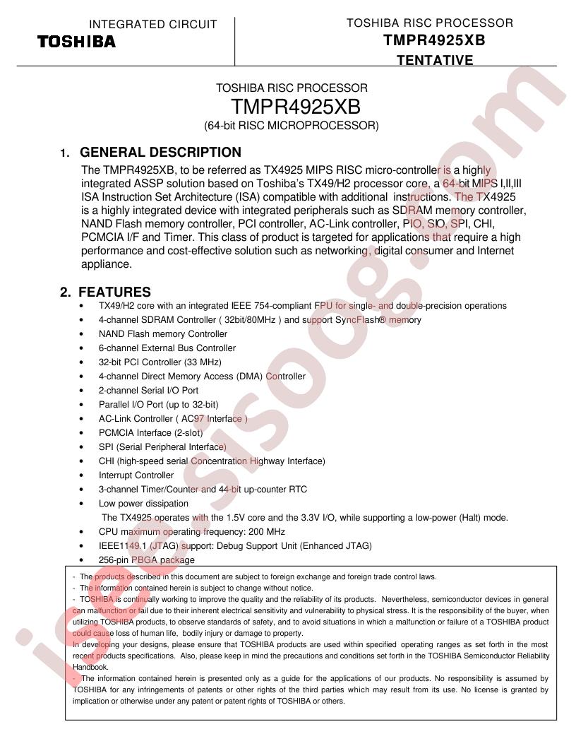 TMPR4925XB