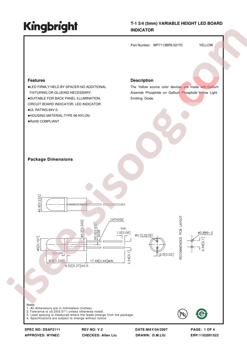 WP7113BR9.52-YD