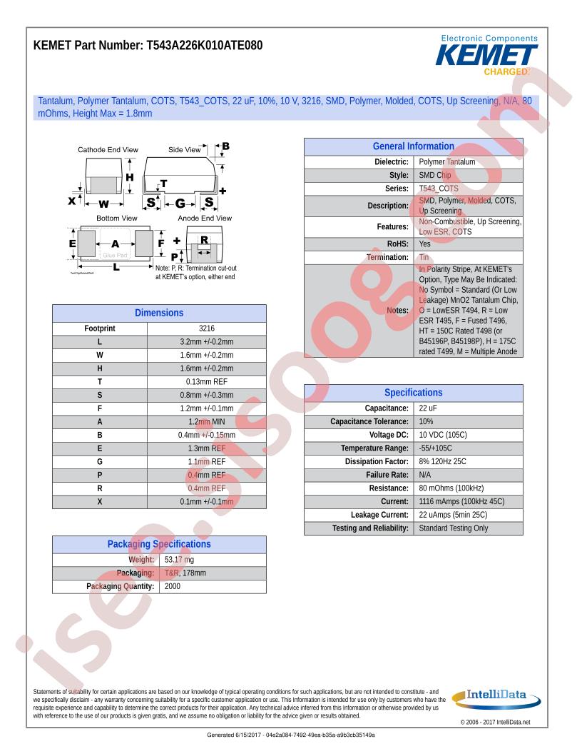 T543A226K010ATE080