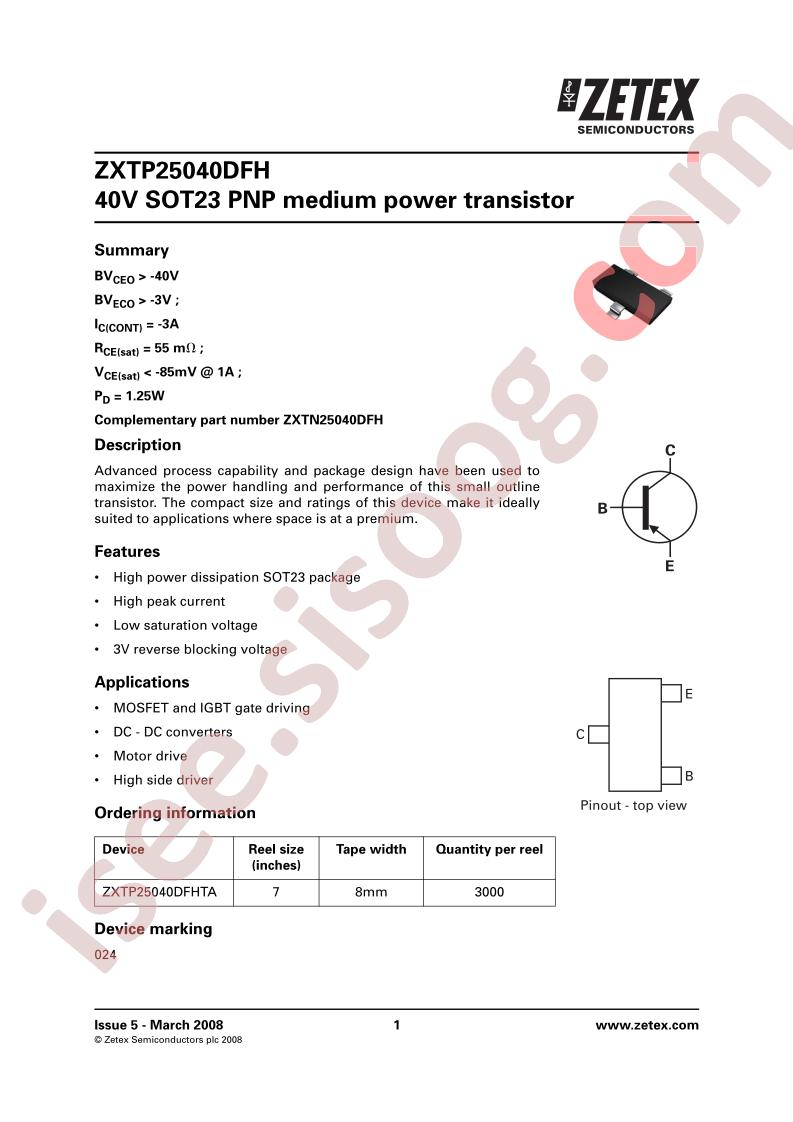 ZXTP25040DFH