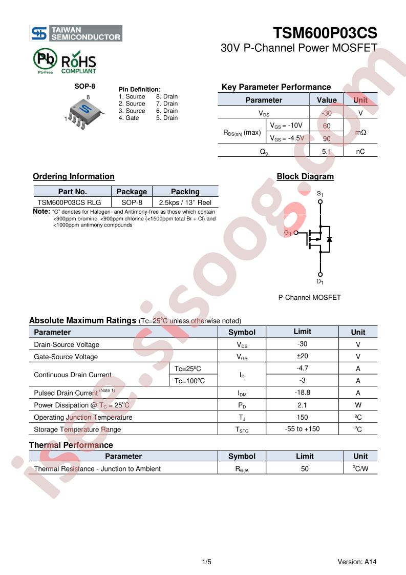 TSM600P03CS