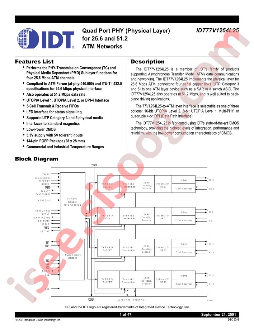 IDT77V1254L25L25PGI