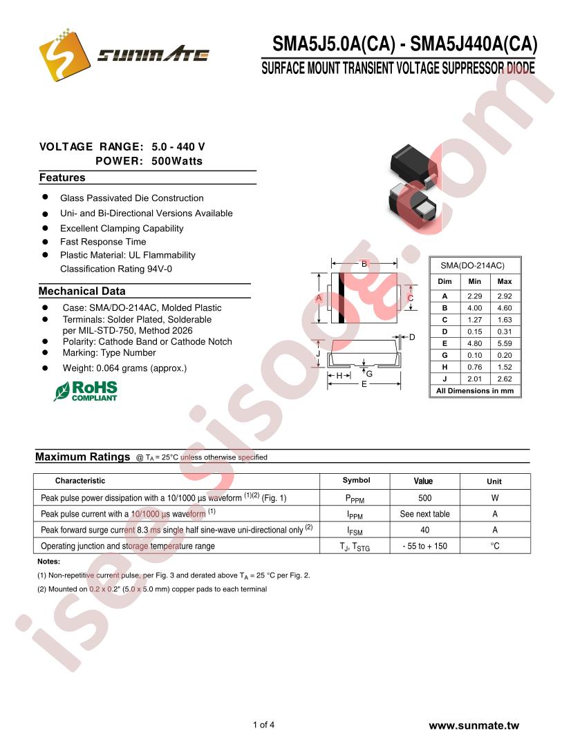 SMA5J350A
