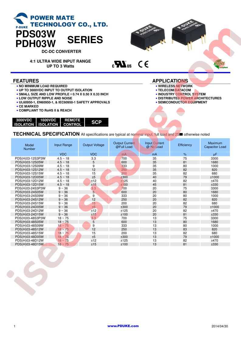 PDS(H)03-12S3P3W