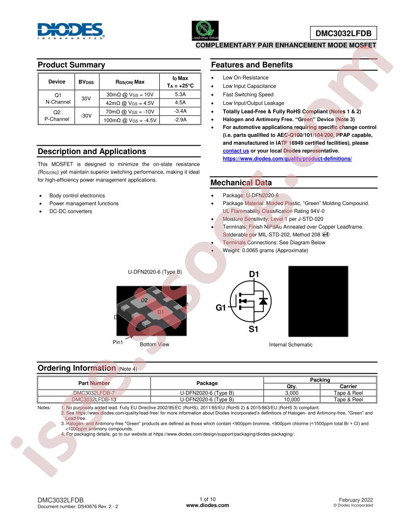 DMC3032LFDB-13