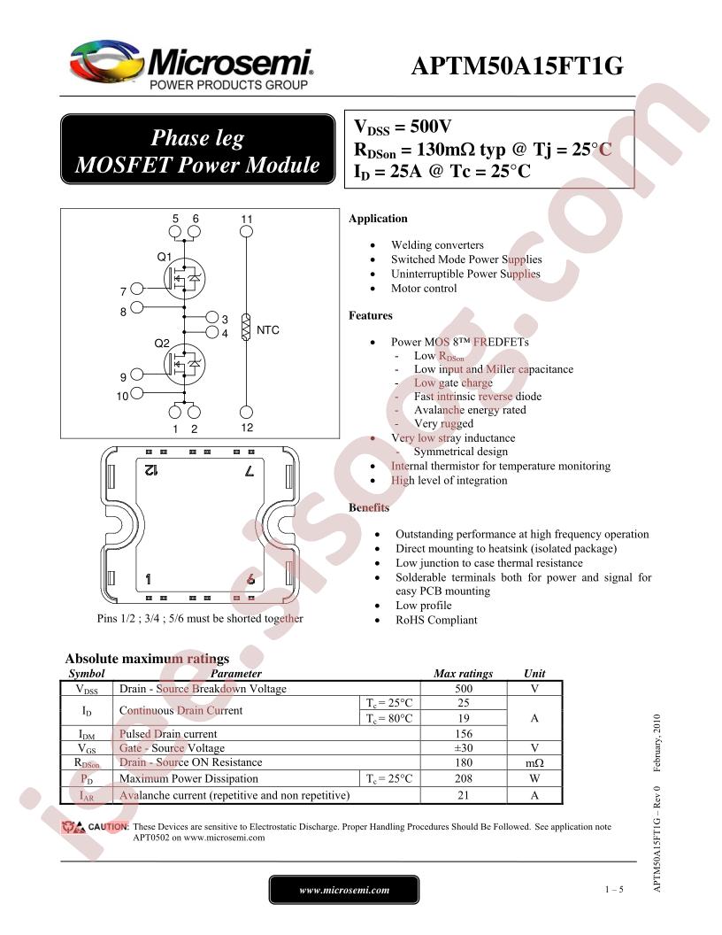APTM50A15FT1G