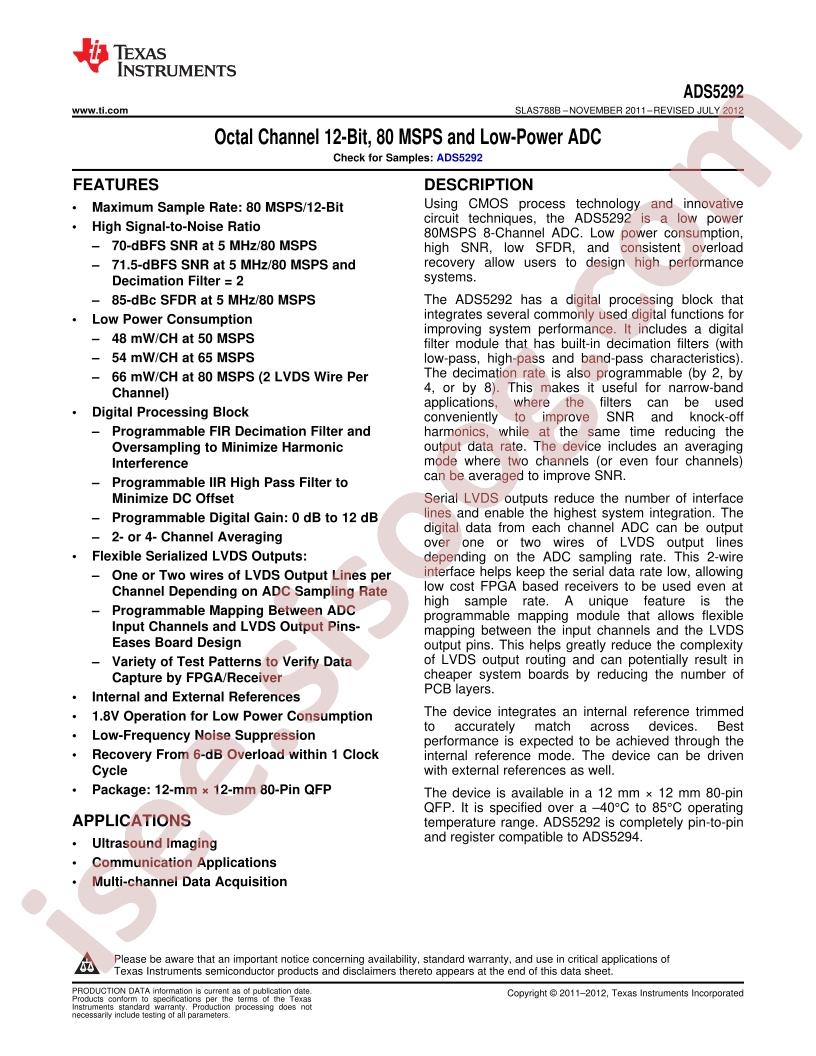 ADS5292IPFPT