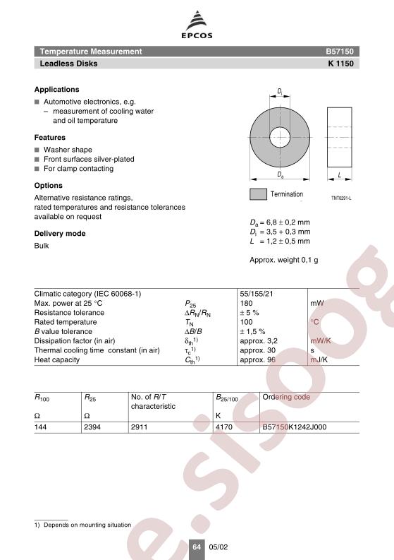 B57150K1242J000