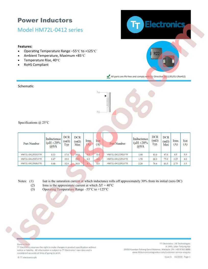HM72L-0412R33LFTR