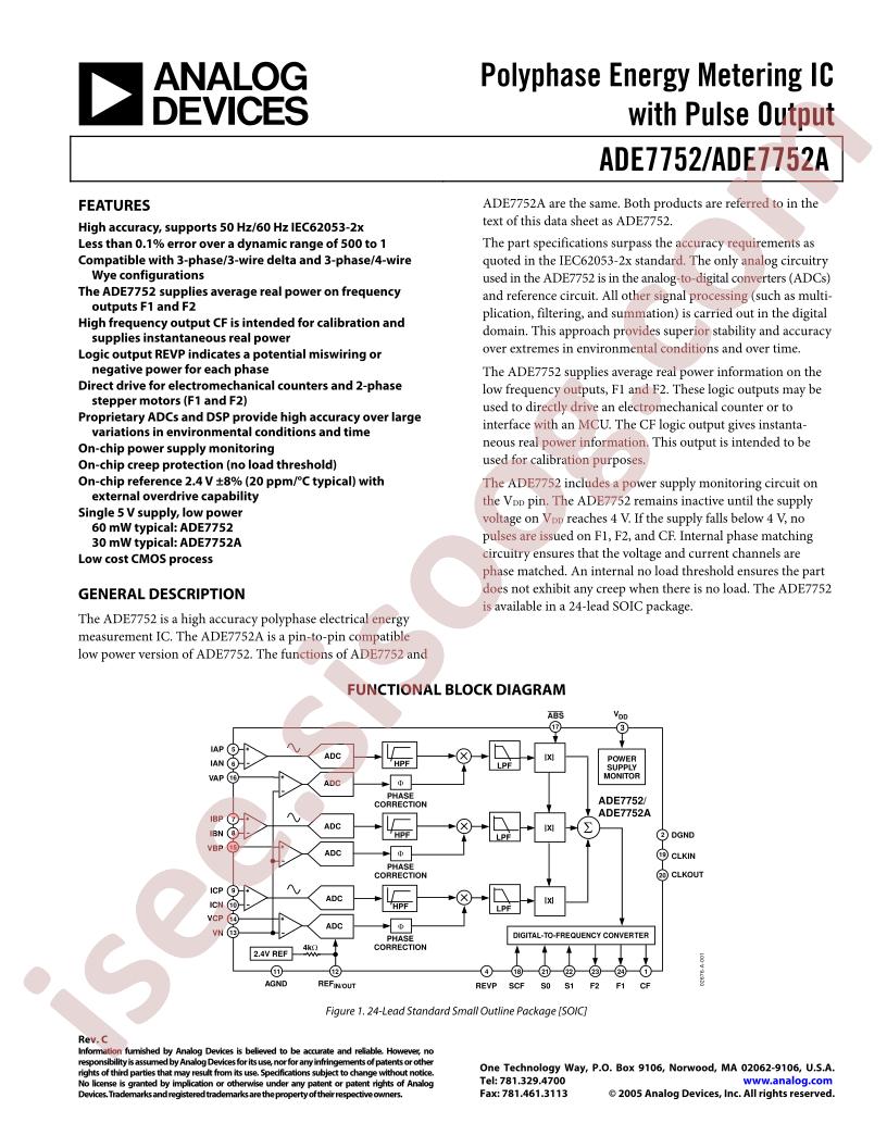 ADE7752AARZ-RL