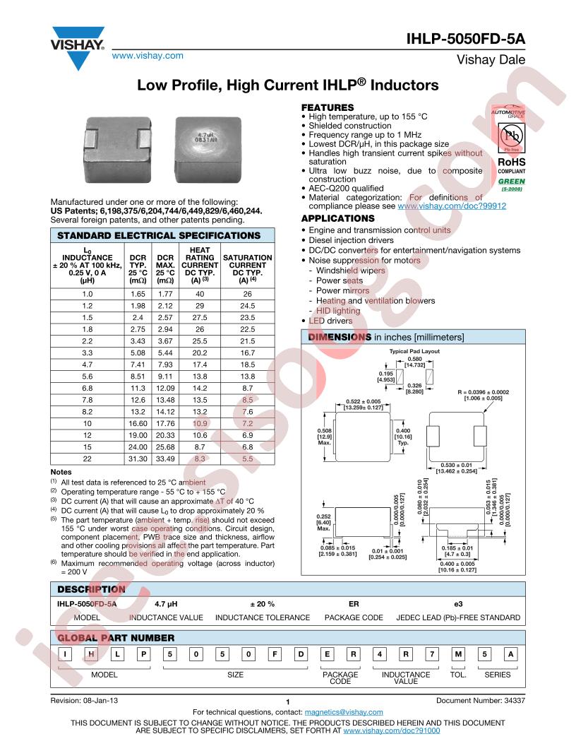 IHLP5050FDER1R2M5A