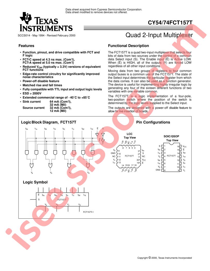 CY5474FCT157T