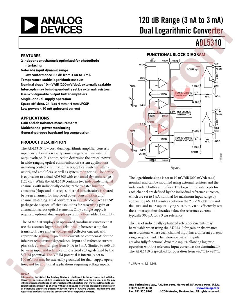ADL5310ACPZ-REEL7